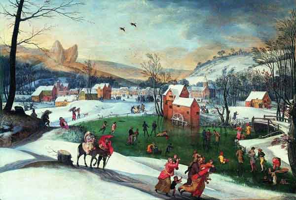Winter landscape with the flight into Egypt